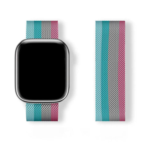 Magnetic Milanese Loop Band (For Apple Watch) Candy Stripe