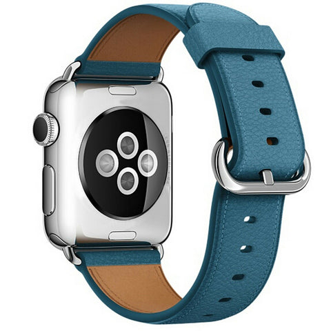 Genuine Leather Band (For Apple Watch) Egyptian Blue