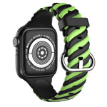 Twister Style Silicone Band (For Apple Watch) Green & Black