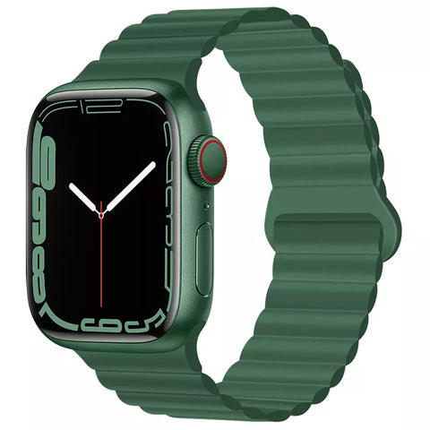 Magnetic Silicone Sport Band (For Apple Watch) Green