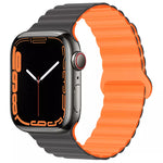 Magnetic Silicone Sport Band (For Apple Watch) Grey & Orange