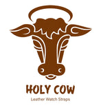 Genuine Leather Band Holy Cow Range (For Apple Watch) Rustic Brown With Tan Stitching