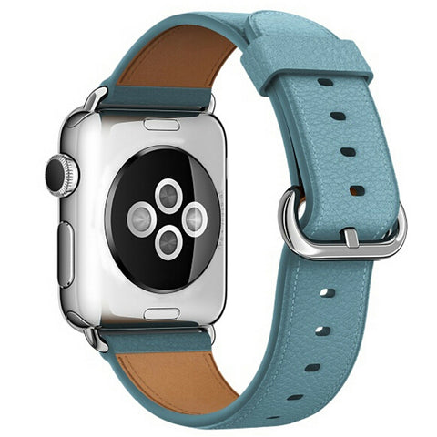 Genuine Leather Band (For Apple Watch) Sky Blue