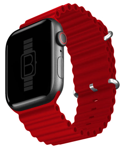 Ocean Style Silicone Band (High Quality For Apple Watch) Red