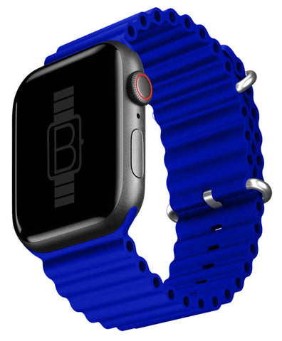 Ocean Style Silicone Band (High Quality For Apple Watch) Royal Blue