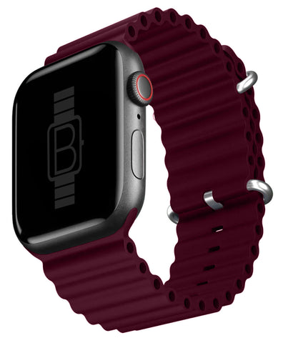 Ocean Style Silicone Band (High Quality For Apple Watch) Wine Red