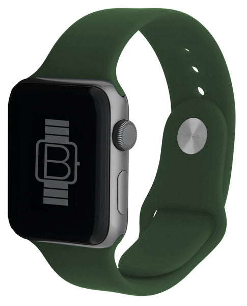 Silicone Sport Band For Apple Watch Pine Green Bakers Bands